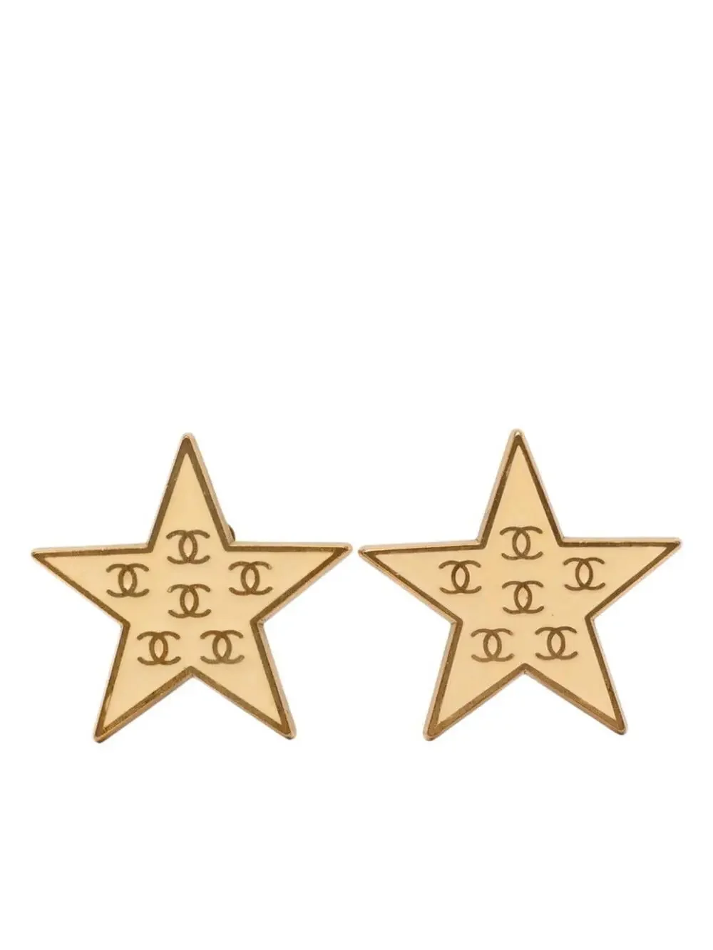 Chanel Cc Logo Star Clip-On Earrings #276319C58B